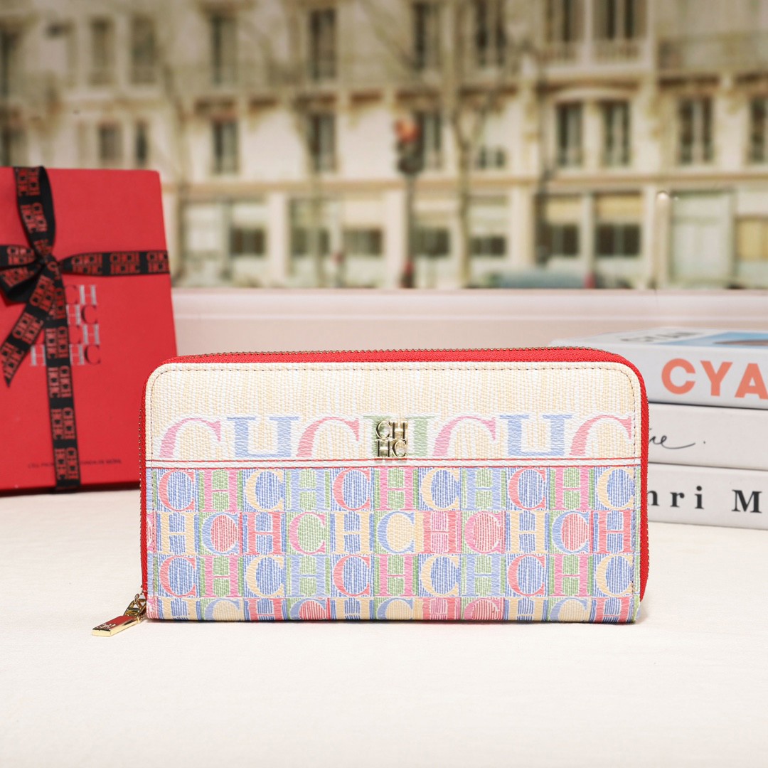 CH Premium Folding Printed Monogrammed Luxury Women's Handbags Square Wallet Classic Vintage: Gold