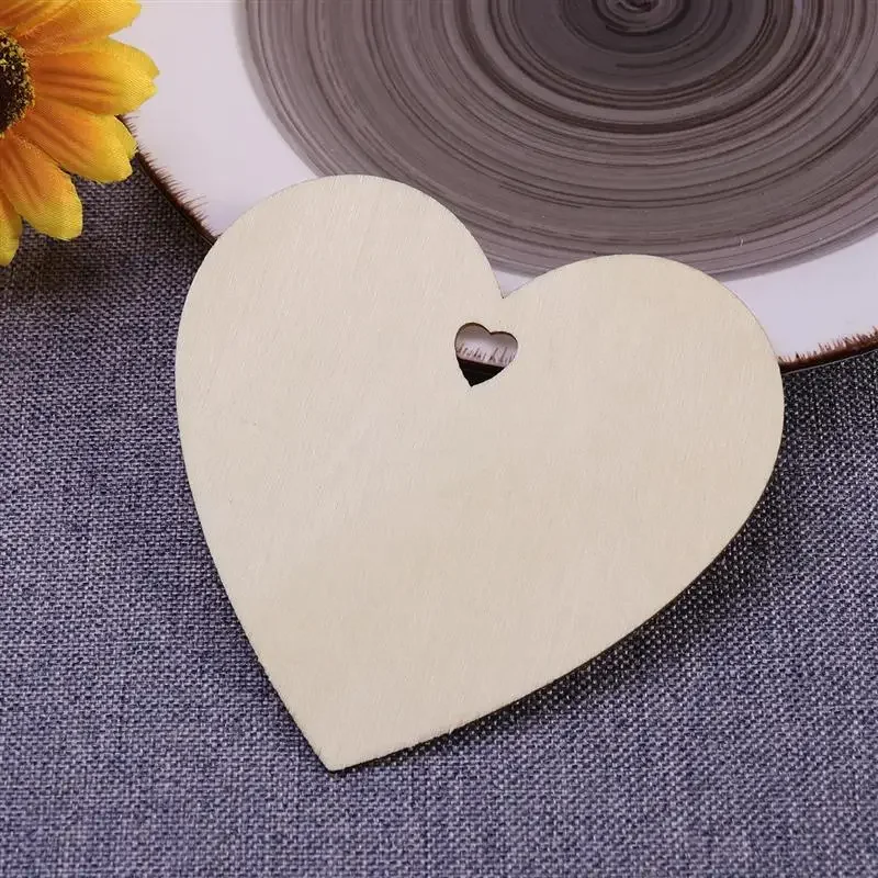 10 Stück herzförmige hölzerne hängende Verzierung, Herzen, Basteln für Hochzeit, Valentinstag, , DIY, Holzhandwerk