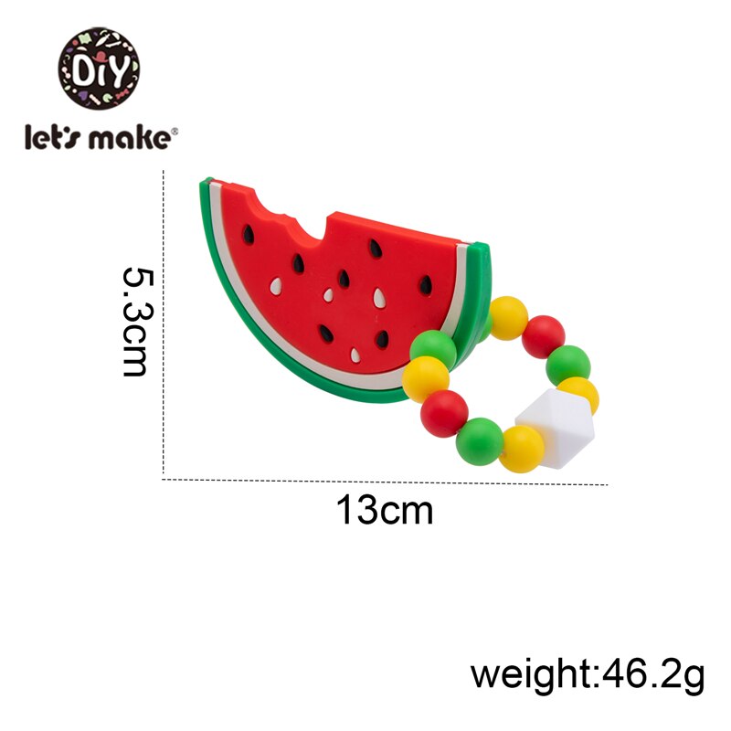 Let's Make Watermelon Teether Children's Bracelet Toys Rattles Nipple Clips Stroller Chain Necklaces Baby Christmas: Baby bracelet