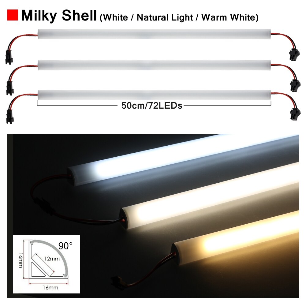 V Shaped LED Bar Light 220V 50cm 72LEDs Wall Corner LED Tubes Kitchen Under Cabinet Light 1-6Pcs Set