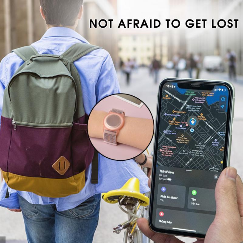 Dla Apple Airtag Nylon + TPU pasek dziecko dorosły GPS Finder kolorowe ochronne silikonowe etui do AirTag Case opaska na nadgarstek z trackerem