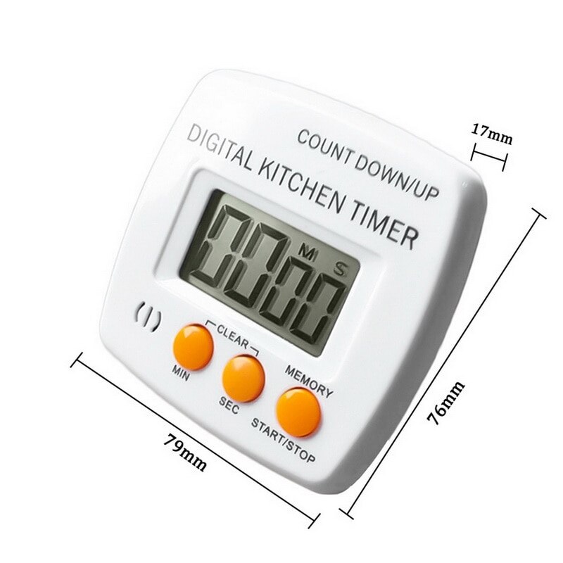 Mini LCD Digital Display Kitchen Timer Square Kitchen Countdown Alarm Clock With Magnet Sleep Timer Clock