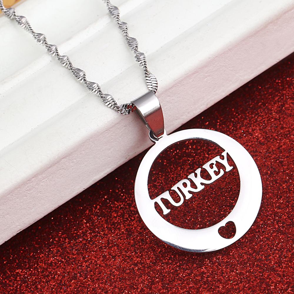 Rvs Turkije Brief Hanger Kettingen Ronde Turkse Sieraden