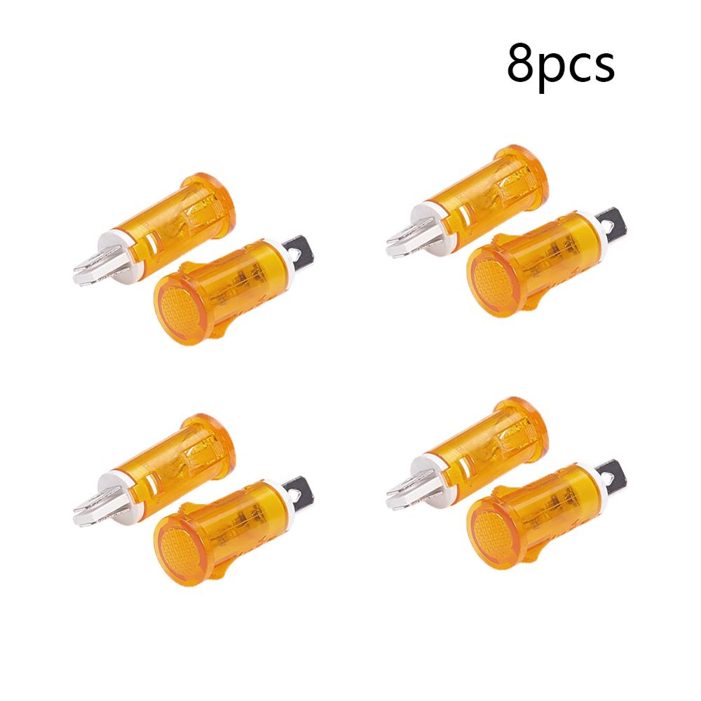 Lot De 10 Voyants Clignotants Orange MDX-11A 220V - LED - Montage Panneau 10mm - Pour Alarme Et DIY