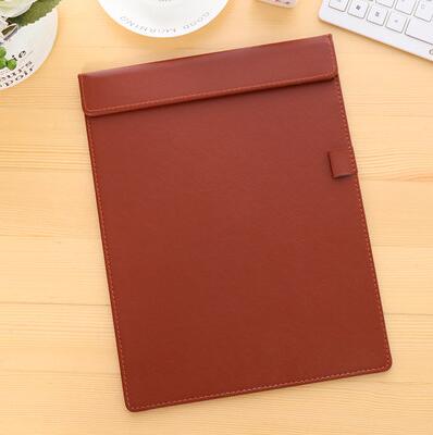 A4 Leather Folder Board Signature Writing Pad Hotel Conference Pad folio Leather Manager filing products: Brown