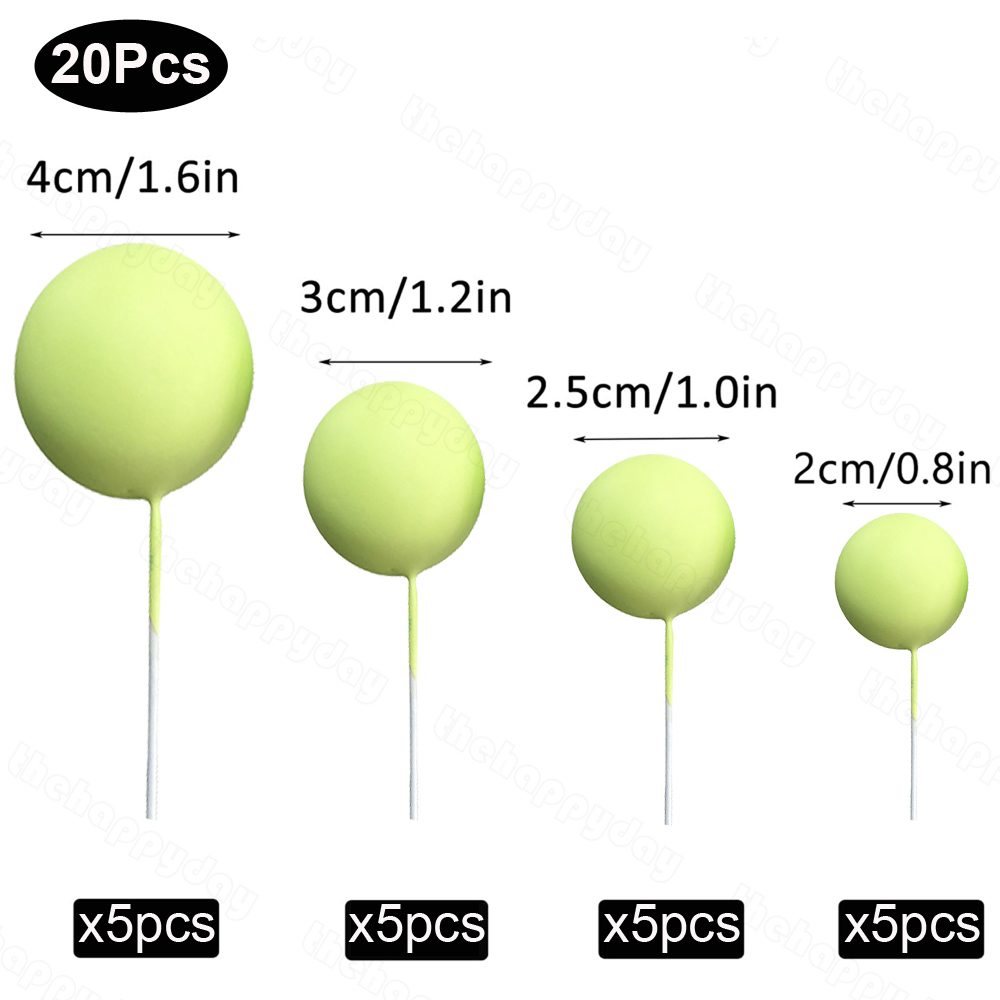 20 stuks Ballen Cake Toppers Goud Zilver Bal Gelukkige Verjaardag Cake Topper DIY Cupcake Topper voor Taart Decoraties Baby Douche Bruiloft: Goud