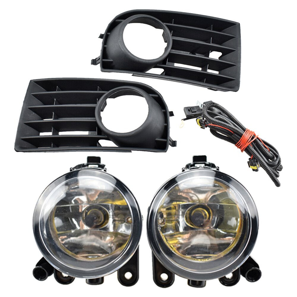 2x Halogen Car Light For Golf 5 A5 MK5 R32 2004 2005 2006 2007 Front Car Fog Light Fog Lamp Grille cover Wire: Aset