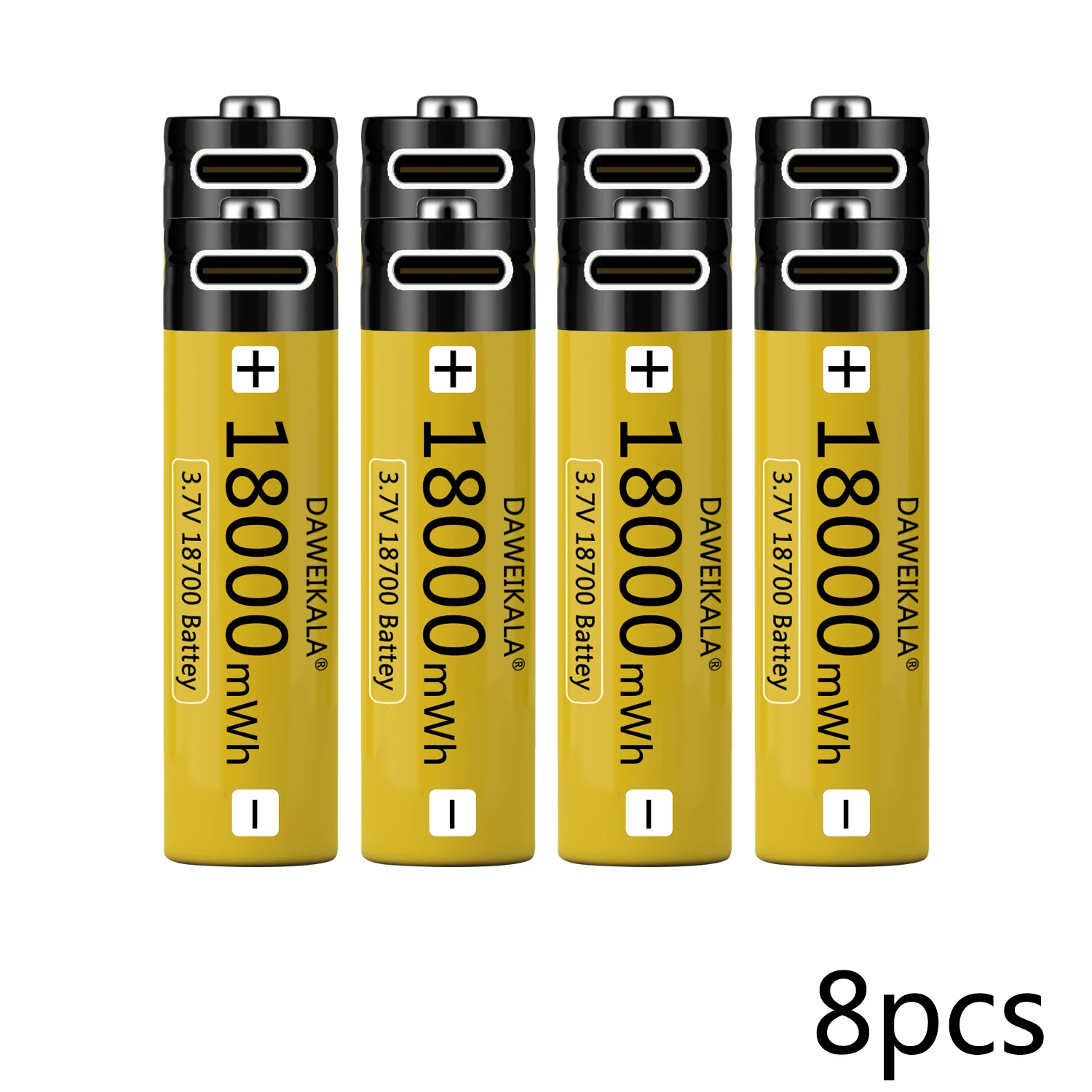 18650 Battery USB Type-C 18700 3.7V 18000mWh USB Rechargeable Li-ion Battery for Flashlight Electric Mobile phone Toy Battery: Blue