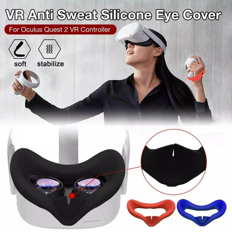 Silikone øjenmaske cover pad til oculus quest 2 vr headset åndbart anti-sved lys blokerende øjen cover til oculus quest 2