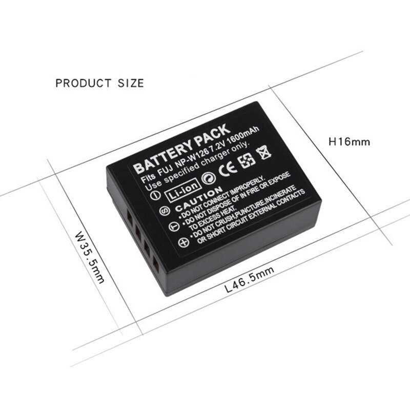NP-W126 7,2 V 1600mAh NP W126 batería para Fujifilm Fuji X-T2 X-A3 XT2 XA3 X-T20 XT20 X100F NP-W126S de lentes intercambiables