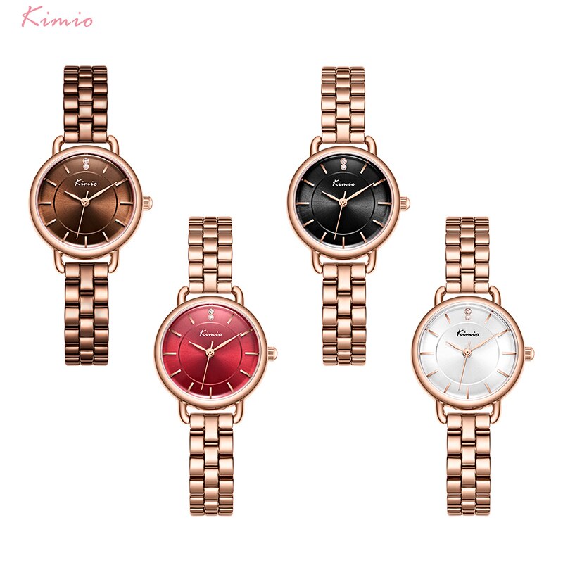 Kimio, reloj de pulsera de cuarzo Simple para mujer, reloj de pulsera de acero inoxidable, reloj de resistente al agua, relojes de vestir para mujer, reloj femenino