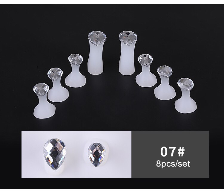 Séparateur d'orteils en Silicone pour Nail Art, 8, pièces/ensemble motifs fleur, cœur, séparateur d'orteils, bricolage, outils de soins des ongles: vert militaire