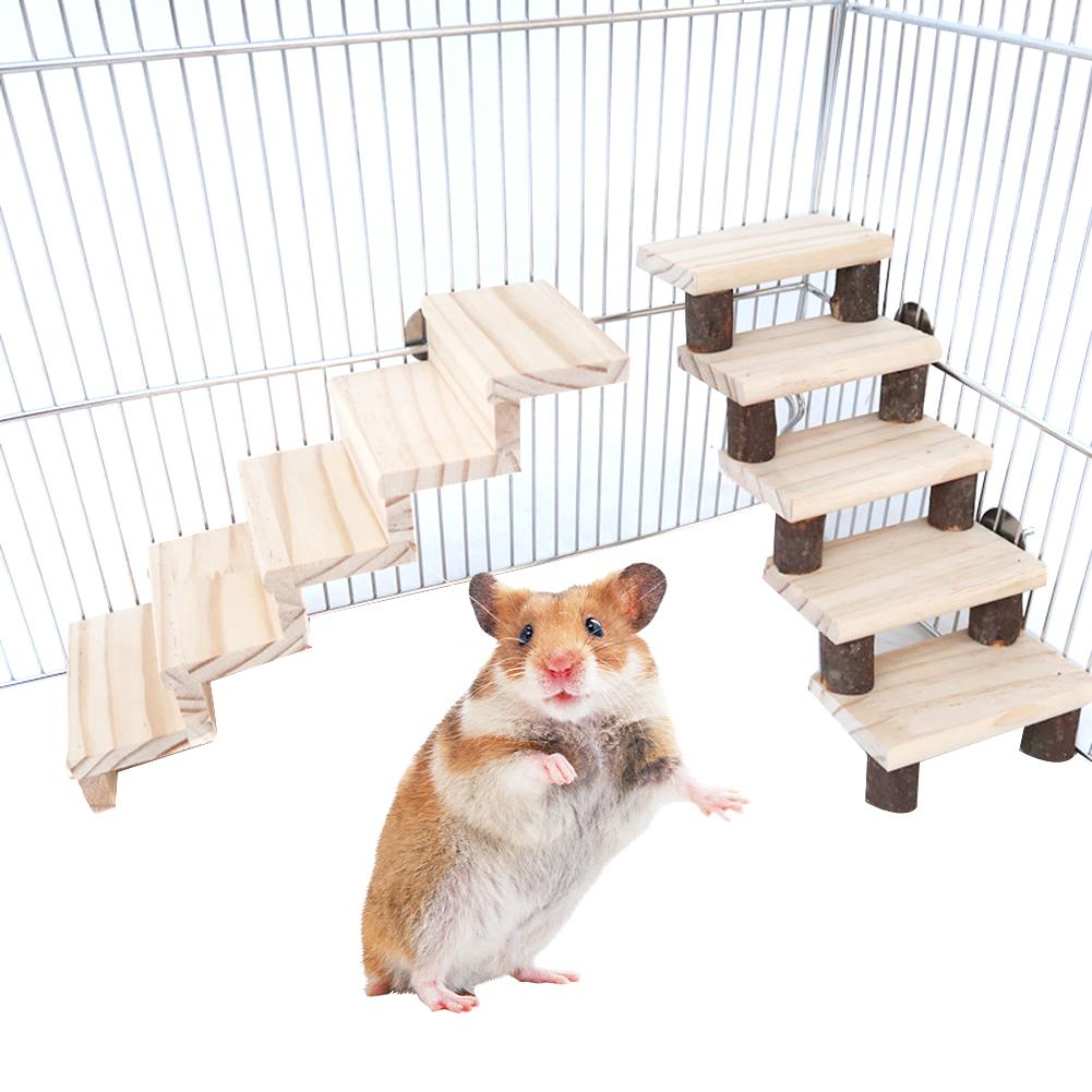 Cute Hamster Ladder Exercise Game Stairs Pet Toys Wooden Ladder Small Pet Stair Toy Small Animals Cage Accessories Pet Product