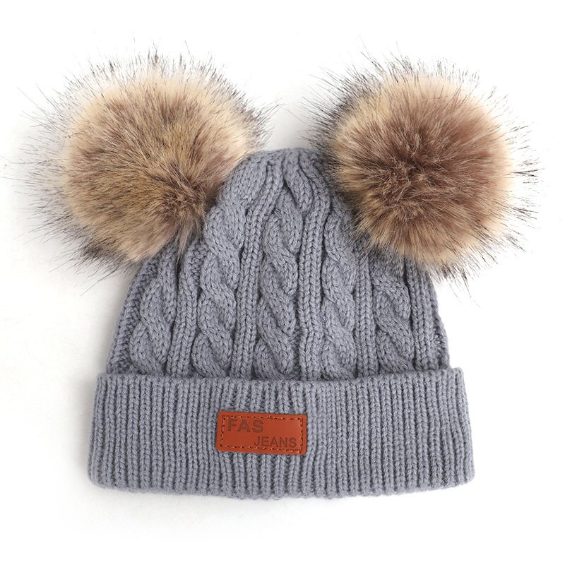 Søt pompon låve vinterhatt gutt jente varm strikket lokk låve moro Oppblåst lue premie bomull varm komfortabel vinter merkelapp lue