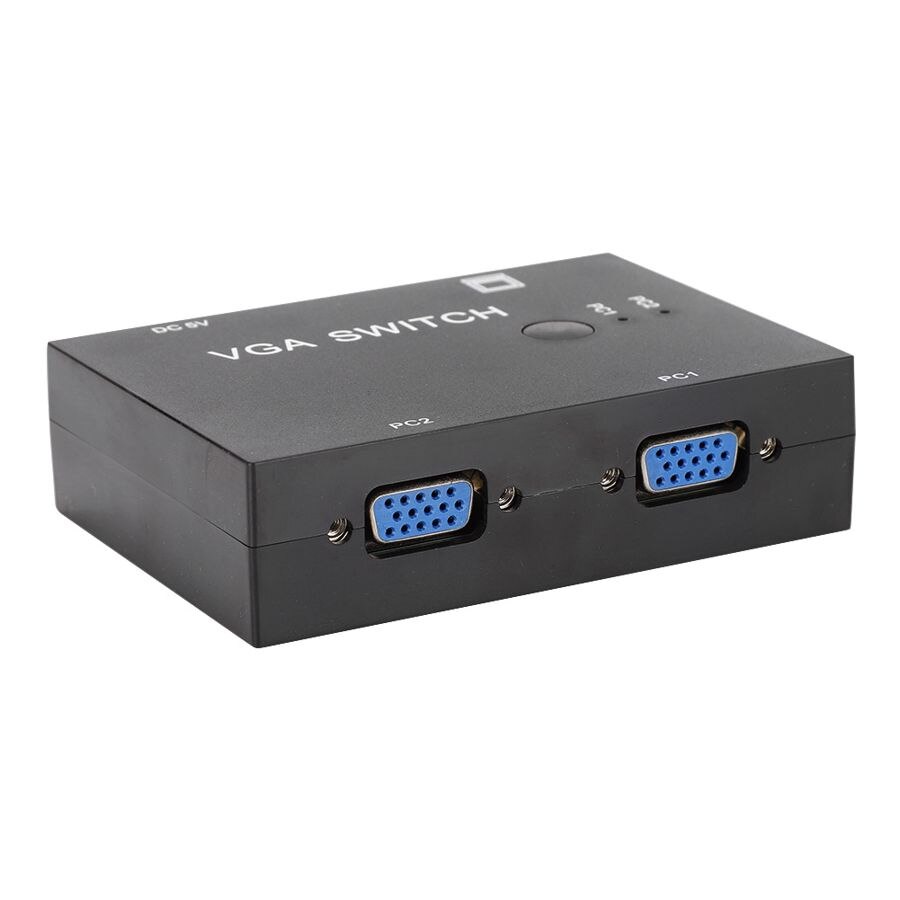 VGA Splitter Computer Accessory 2-In-1-Out 2 Port Switcher HD Display Accessories for Host Switch Black