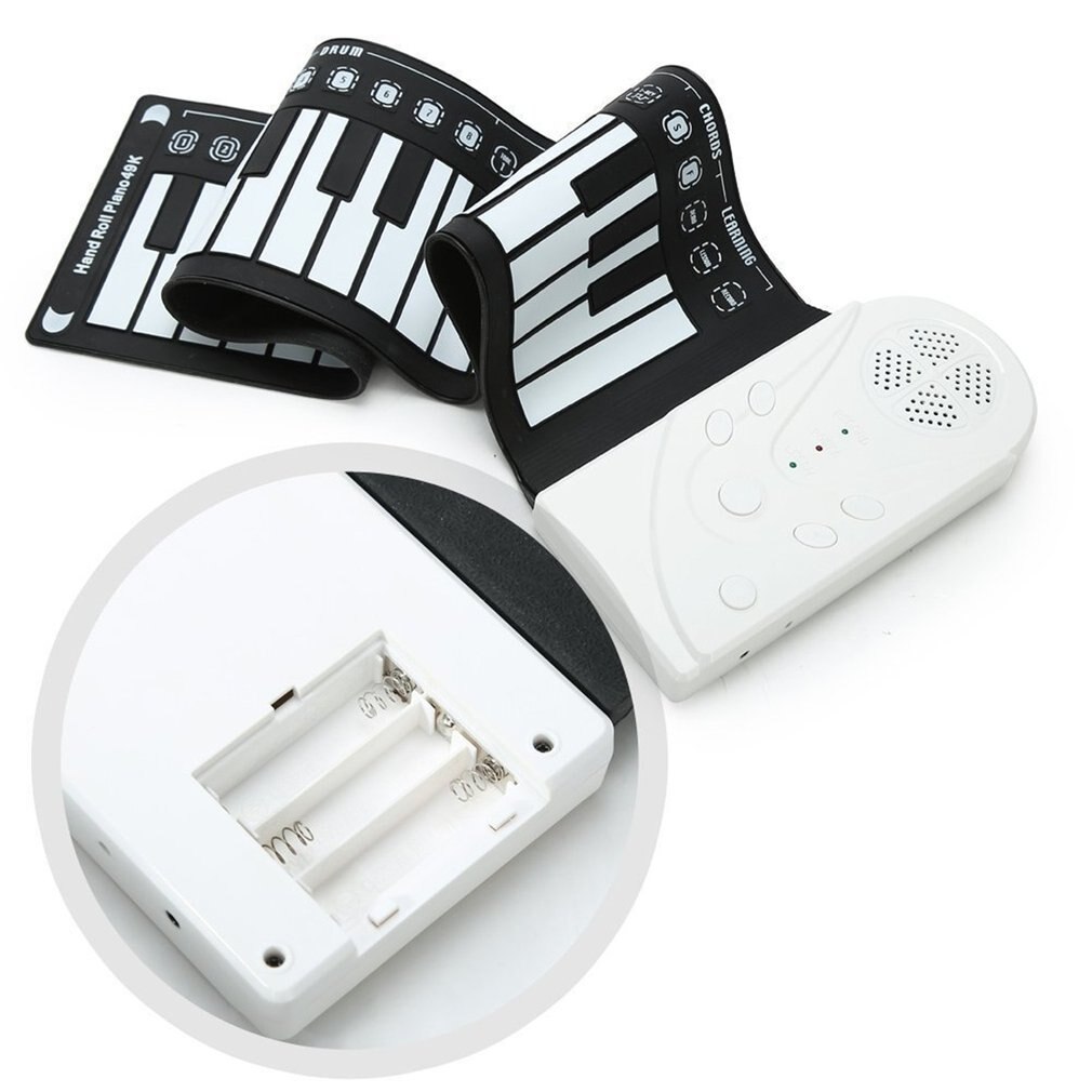 Acordeón plegable de 49 teclas para niños, Piano Electrónico principiante, instrumentos de iluminación musical para niños, para fanáticos de la música