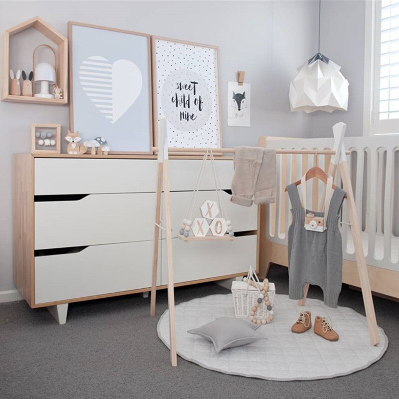 Baby Bed Rammelaar Kamer Decor Play Gym Speelgoed Houten Nursery Zintuiglijke Speelgoed Baby Kamer Kledingrek Accessoires Fotografie Props