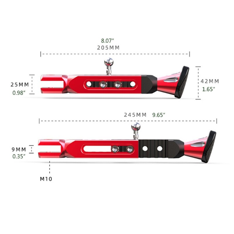 Pata de cabra ajustable para motocicleta, soporte lateral de estacionamiento para moto eléctrica