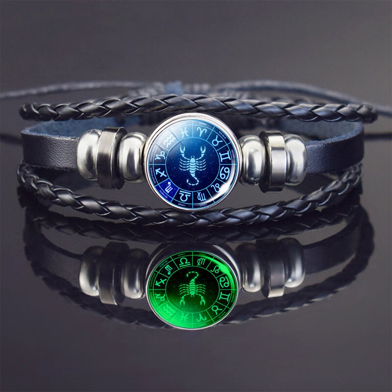Scorpion Armband Schorpioen Sieraden Lichtgevende Schorpioen Sterrenbeeld Gevlochten Lederen Armband: style 5