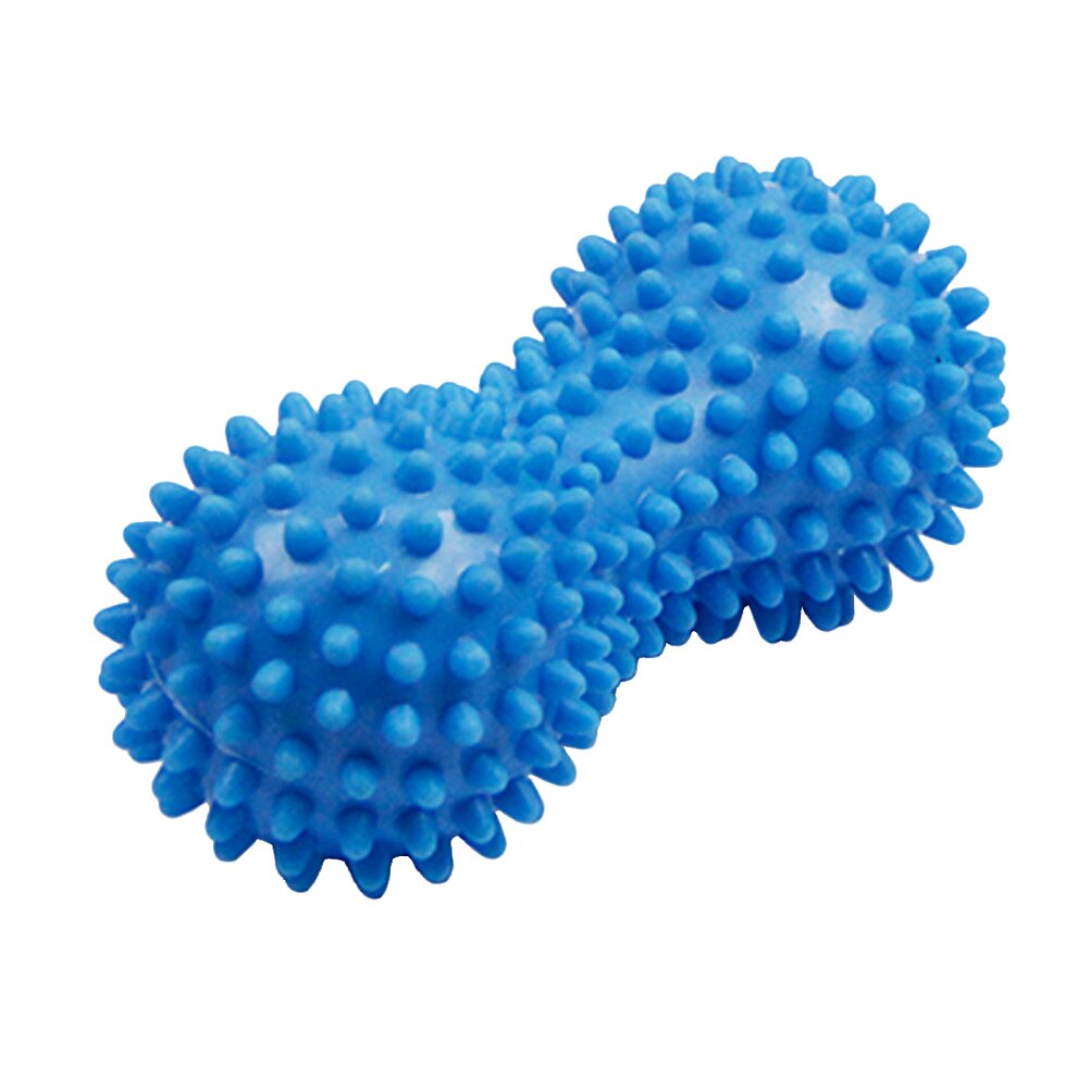 Fotmassasje rulle peanøtt dobbel lacrosse piggete ball myofascial baller for plantar fasciitis mobilitet treningsutstyr: Blå