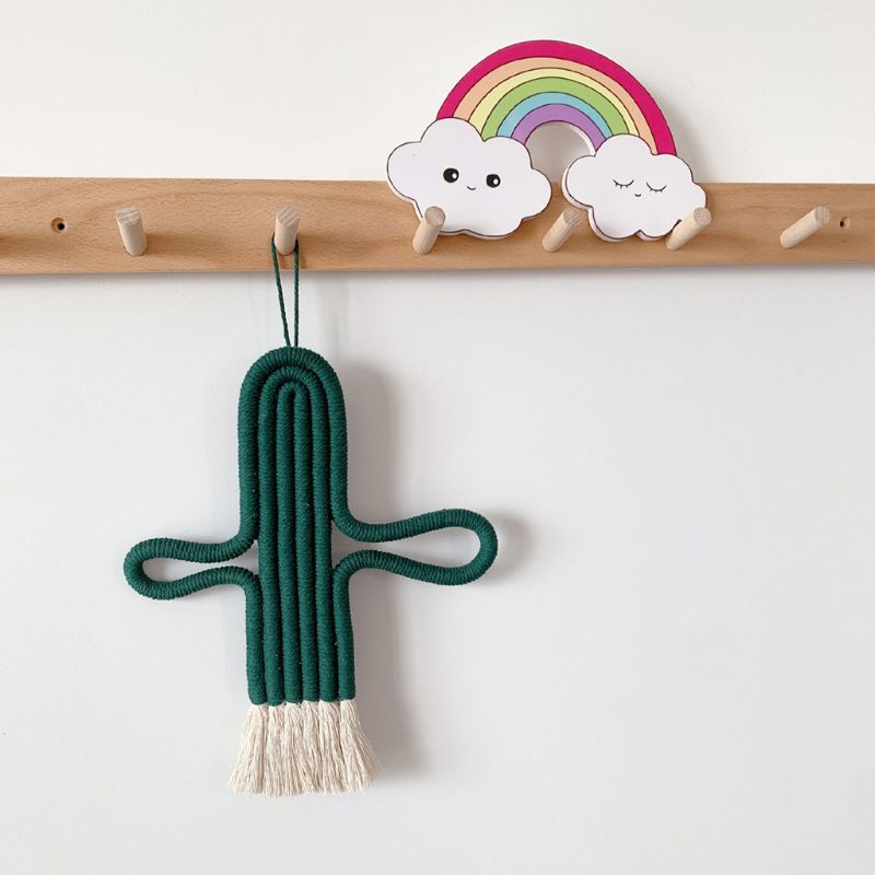 Macramé tenture murale décoration de la maison accessoires Cactus charme voiture tissé à la main tapisserie tenture murale décoration Boho