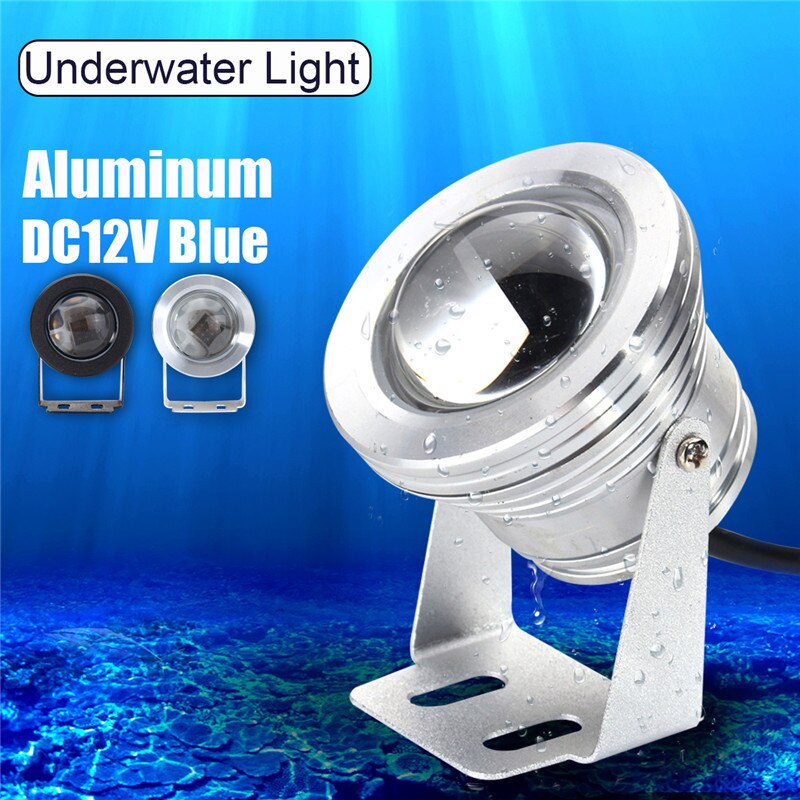 Waterdichte  ip68 led onderwaterlamp lichtblauw verlichting  dc 12v 10w zwembad boot jacht vislamp decoratie