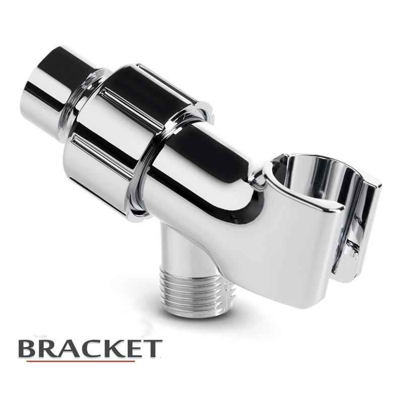 Shower Head 5-Settings Hand Held Shower Head 60 Inches Stainless Steel Hose Adjustable Angle Bracket Check Valve Chrome