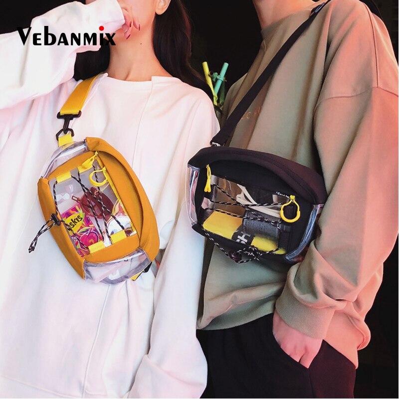 Riñonera transparente de PVC a la riñonera Unisex para hombre, bolsa de cinturón para teléfono de viaje, bolsa de PVC para el pecho, para mujer