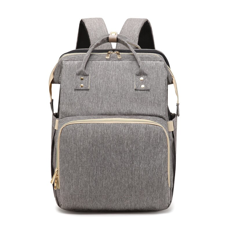 Mode Luiertassen Rugzak Multifunctionele Opvouwbare Baby Bed Wieg Tas Grote Capaciteit Wandelwagen Zak Isolatie Verpleging: Gray