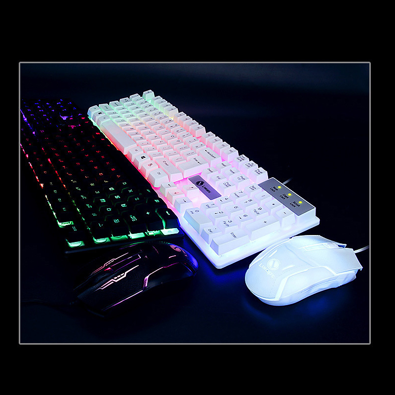 Gaming Toetsenbord En Muis Sets Pc Gamer Toetsenbord Bedraad Rainbow Rgb Verlicht Gamer Muizen Voor Computer Laptop Mause Gaming Muis usb