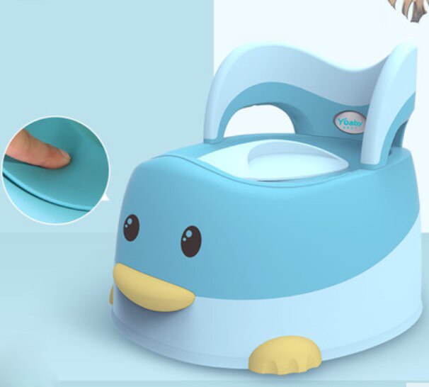 Baby Potty Toilet For Children Portable Pot Baby Potty Training Toilet Seat Comfortable Backrest Cartoon Cute Potty: PU blue