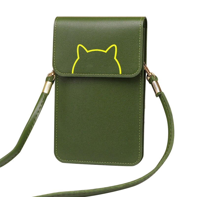 Damplånbok beröringsskärm pu-läderbytesväska kvinnor crossbody mobiltelefonpåse plånbok portefeuille femme