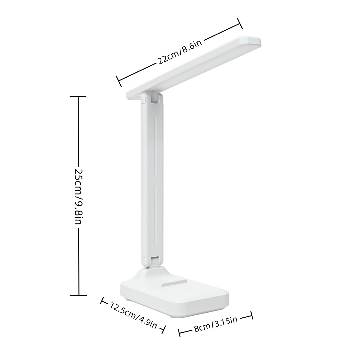 Skrivebordslampe ledet-berøringsbryter hvit sammenleggbar skrivebordslampe soverom nattbordslampe arbeidsrom lesing øyepleie nattlampe usb-plugg dimbar hvit: misligholde tittel