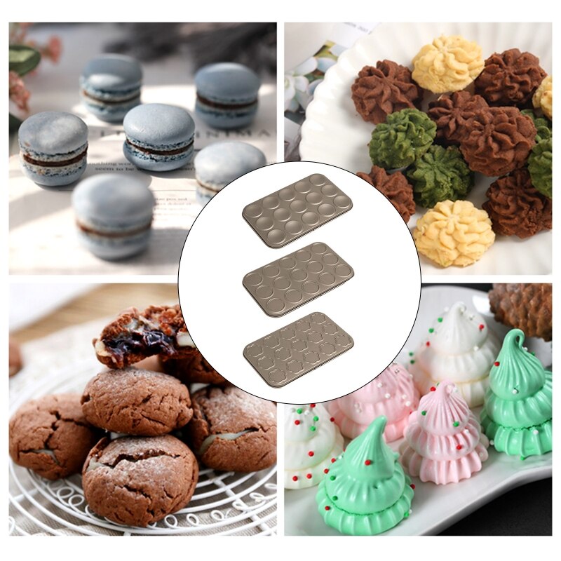 15 Cavity Bakeware Kitchen Non-stick Biscuit Pad Macaron Pan Macaron Baking Kit Decorating for Oven Baking Pastry Cake