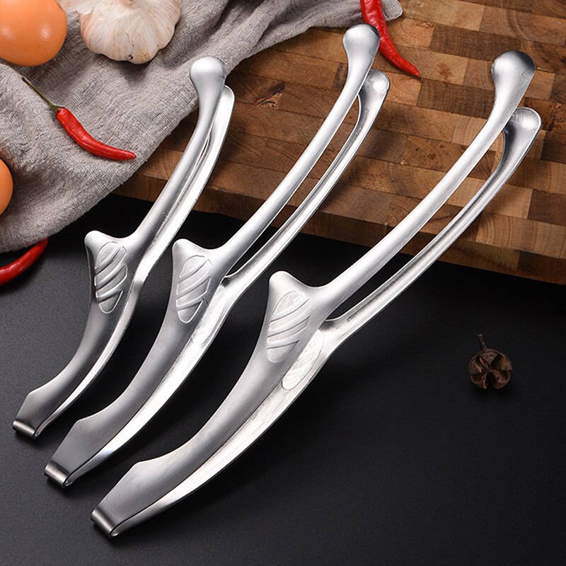 1pc Food Tongs Stainless Steel Golden Japanese Barbecue Korean Barbecue Tongs Bbq Steak Tongs Kitchen Gadgets Cake Tongs