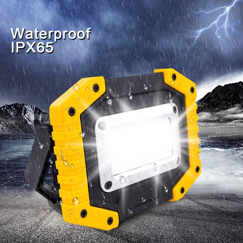 LED Rechargeable Work Lights 30W Floodlight Battery Security Light with 3 Modes Outdoor COB Camping Lights with USB