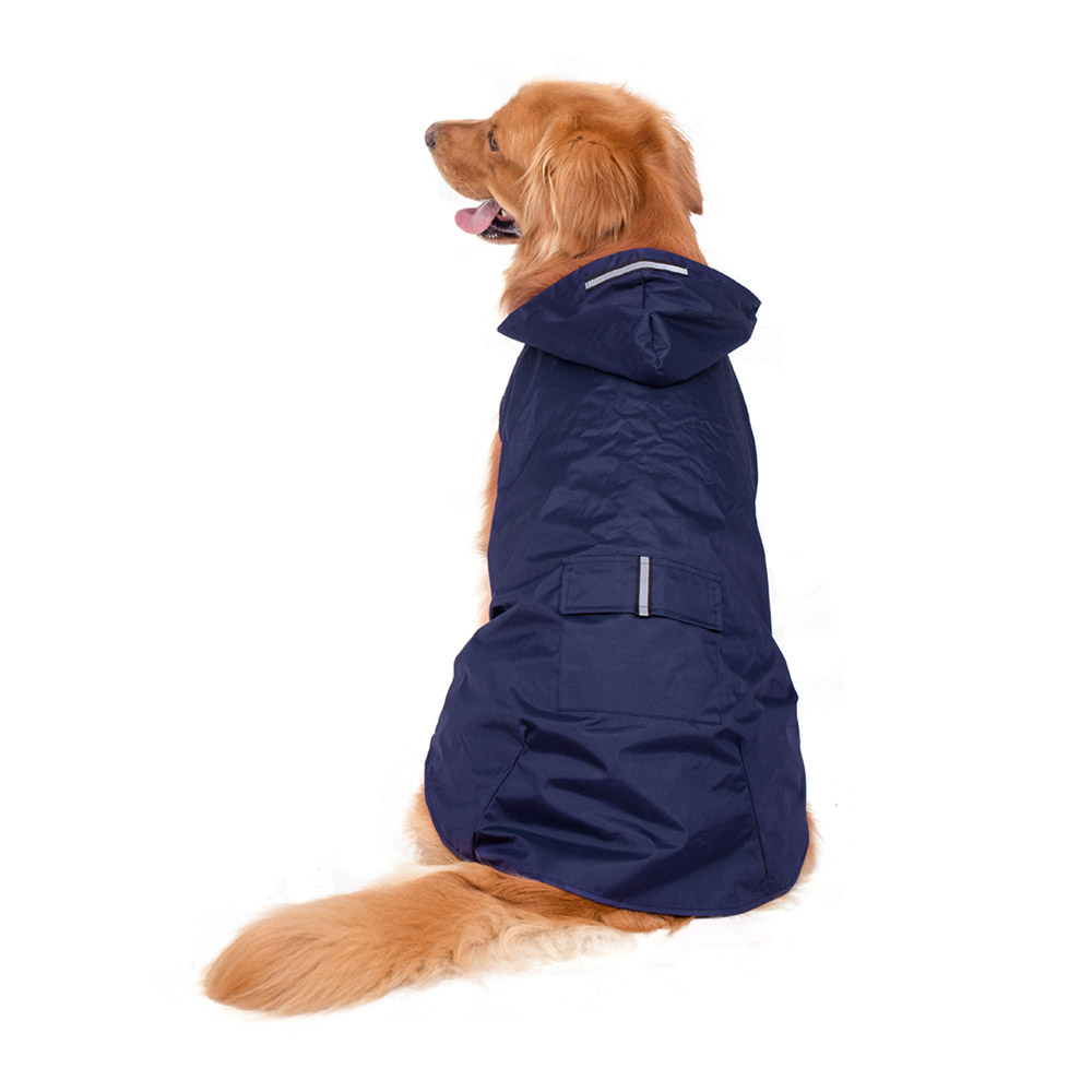 Chubasquero impermeable para mascotas, ropa para perros grandes, abrigo al aire libre, chaqueta de lluvia reflectante, Golden Retriever, Labrador, Husky, poncho grande: Azul / 5 XL
