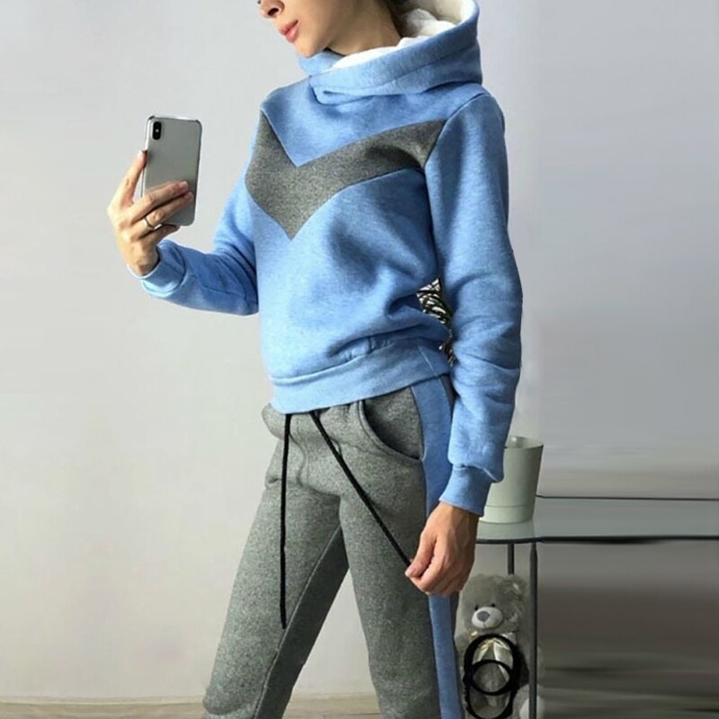 Vertvie wintersportpakken fluwelen hoodies jas veterbroek fleece dames hardloopsportkleding warme trainingspakken dikke kleding