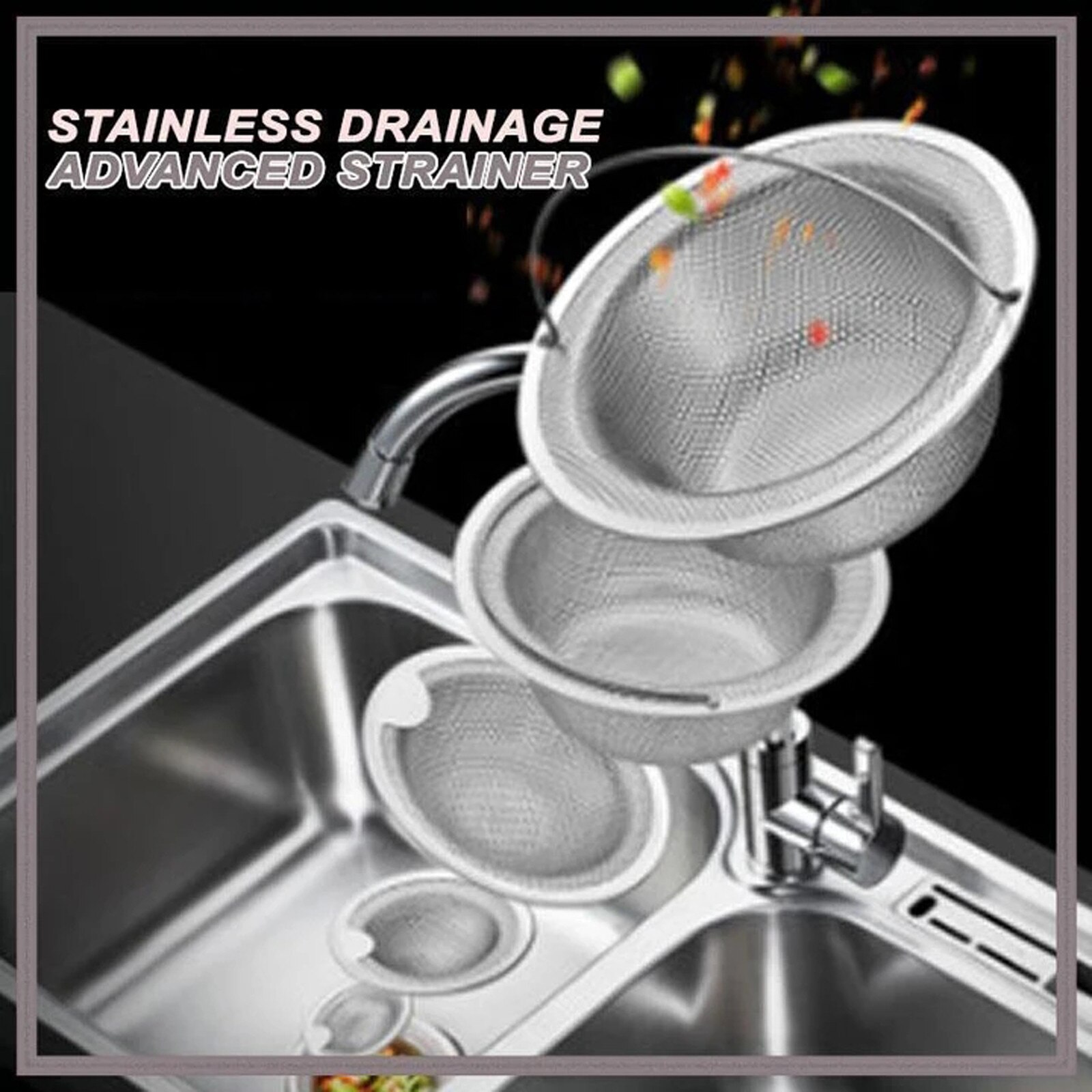 Stainless Drainage Advanced Strainer Sink Filter Sewer To Prevent Clogging