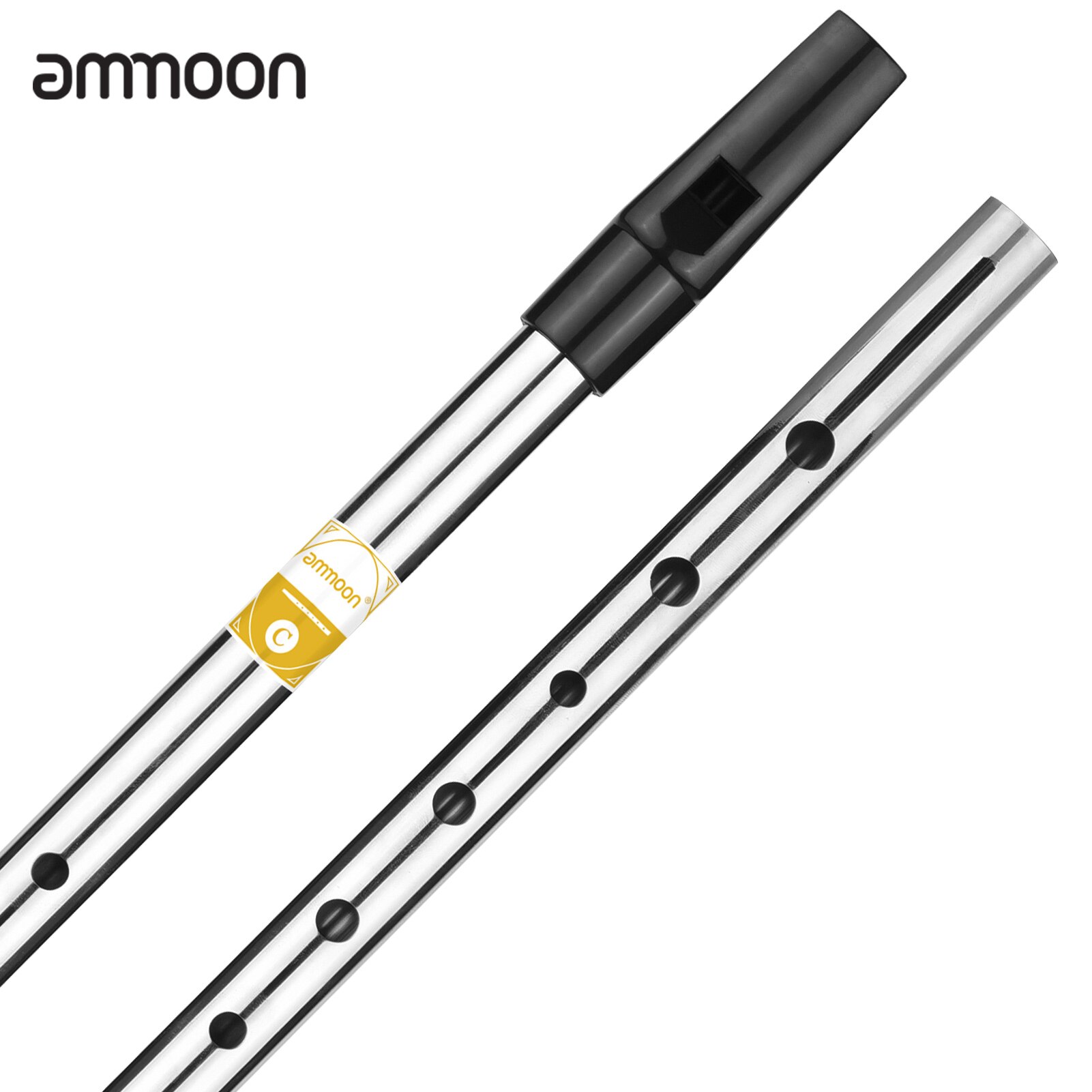 ammoon Irish Whistle Flute Key of C 6 Holes Flute Wind Musical Instruments for Beginners Intermediates Experts