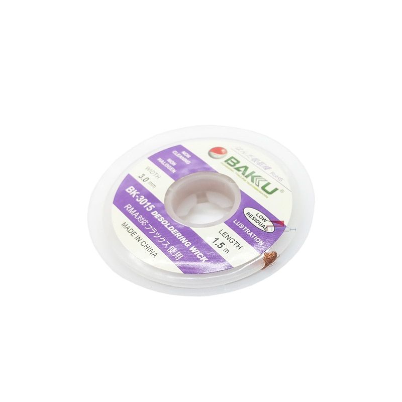 BAKU Solder Wick Remover Desoldering Braid Flux Roll 1.5mm 2.5mm 3mm for BGA Soldering