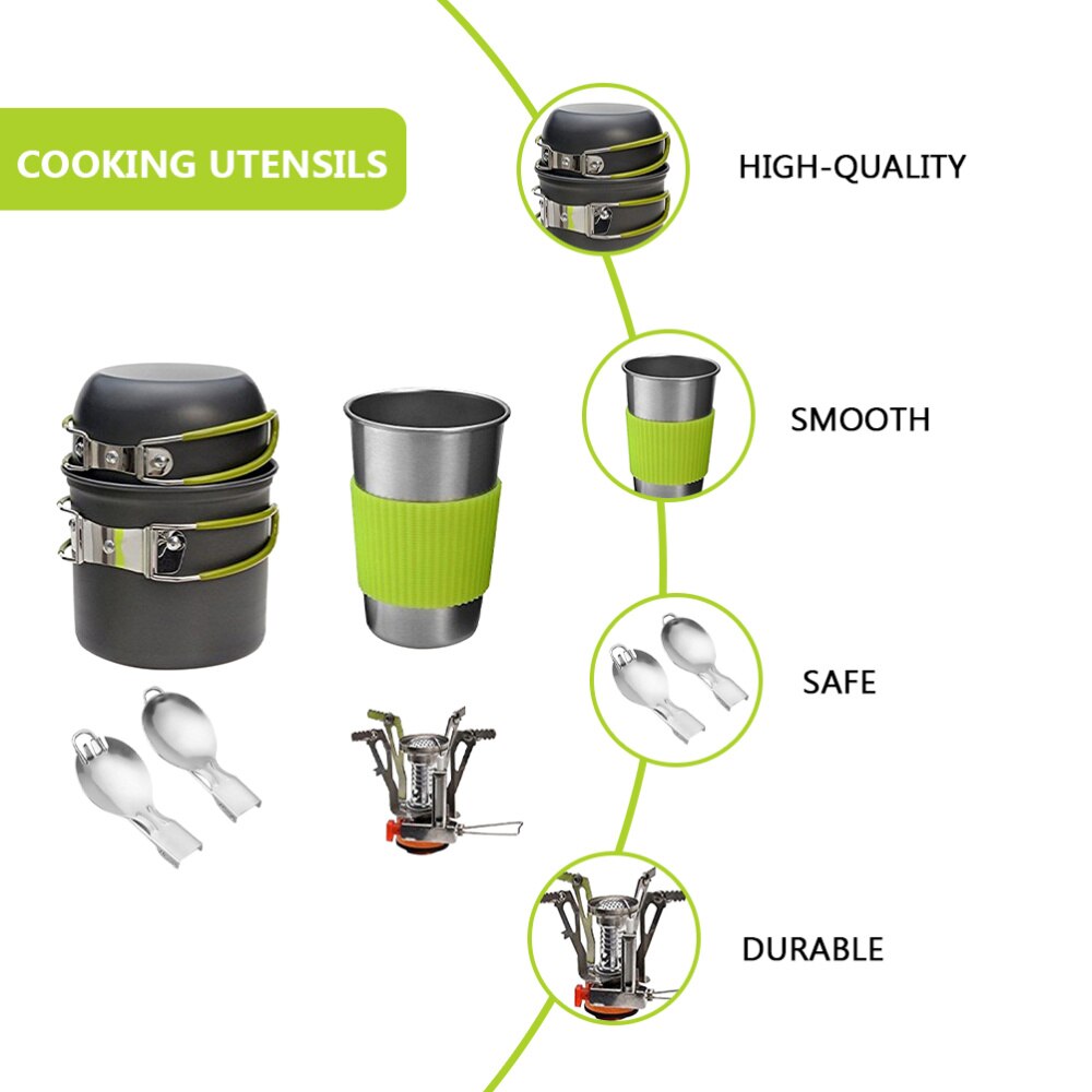 1 Set Outdoor Picnic Cooking Utensils Camping Cookware Portable Cutlery