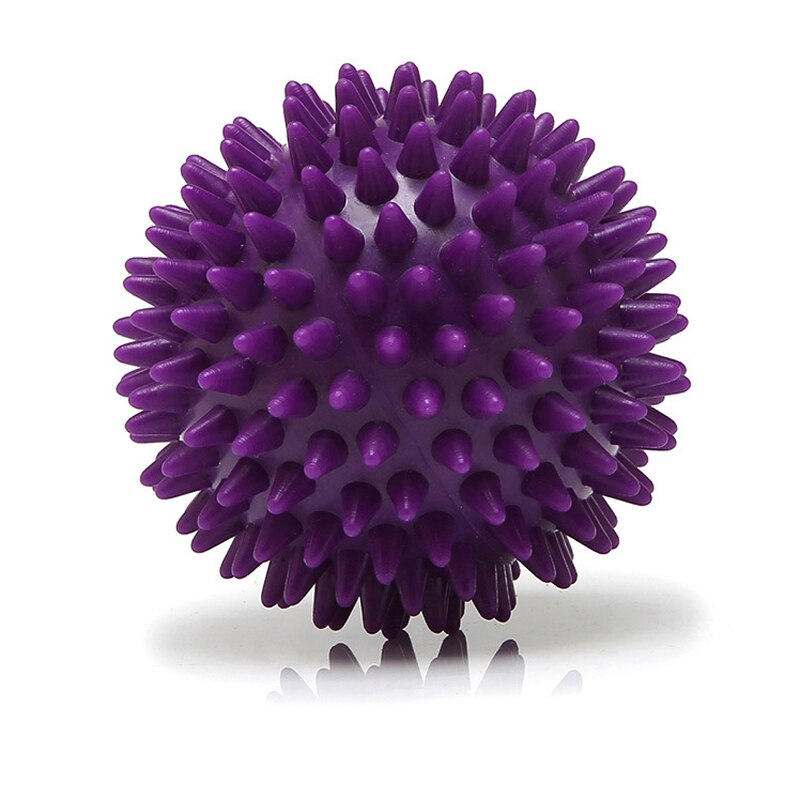 PVC Hand Massage Ball Trigger Point Fitness Ball Portable Physiotherapy Hand Foot Pain Relief Yoga Balls Training Grip Ball: Purple