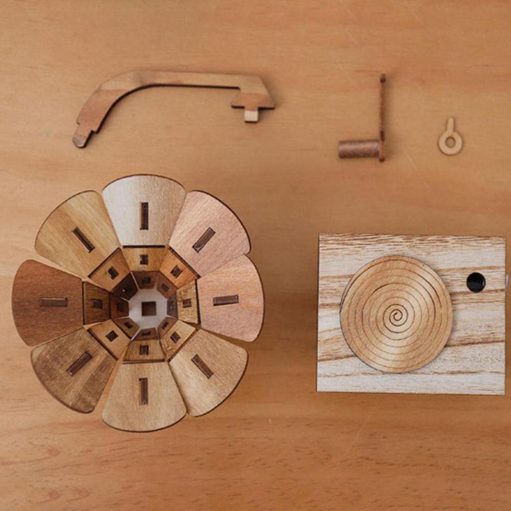 Cajas musicales gramófono DIY caja de música de madera artesanía retro de madera para de cumpleaños accesorios de decoración del hogar Vintage