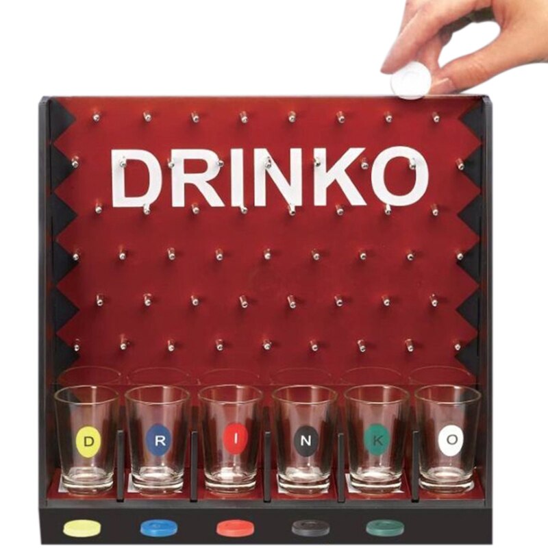 Mini Drinking Game Coin Dropping Party Games Bar Game With 6 Glass Cups And 1 Rack Novelty