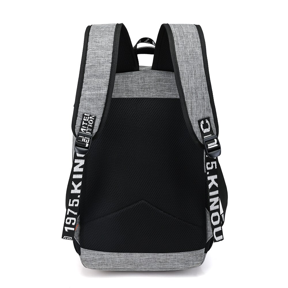 Preppy Stijl Usb Lading Rugzak Mannen Schooltassen Tiener Jongens Laptop Tas Reizen Grote Capaciteit Student Rugzakken