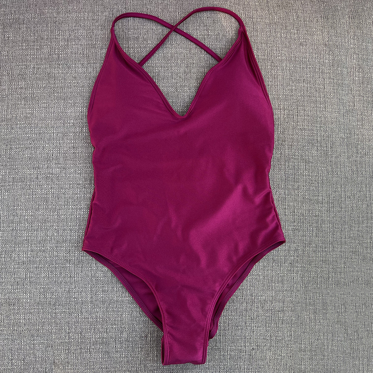 Bañador unicolor de una pieza para mujer, traje de baño , Bikini, traje de baño Sexy de talla grande, traje de baño para mujer: S / Rosa