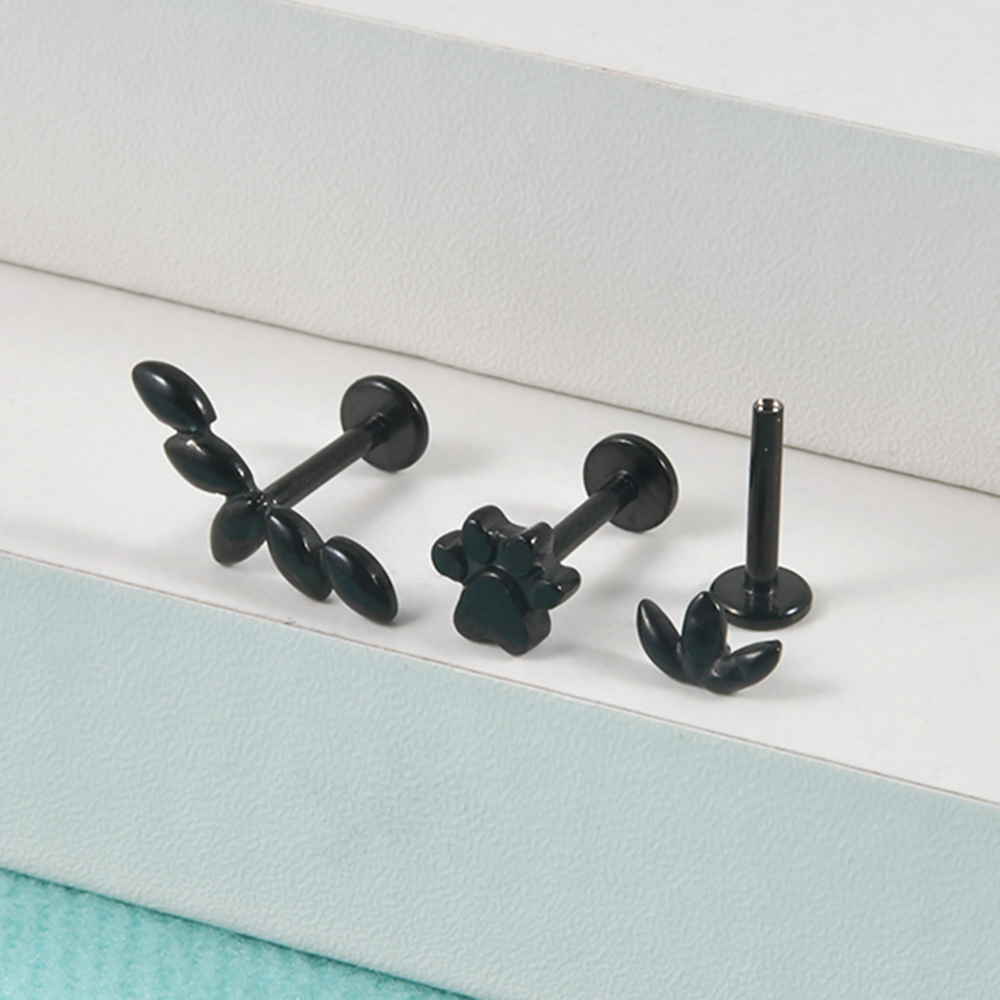 Boucle d'oreille Marquise en acier chirurgical, filetage interne plaqué or, Tragus, Cartilage, Helix, Labret, clous à lèvres, bijoux, 1 pièce