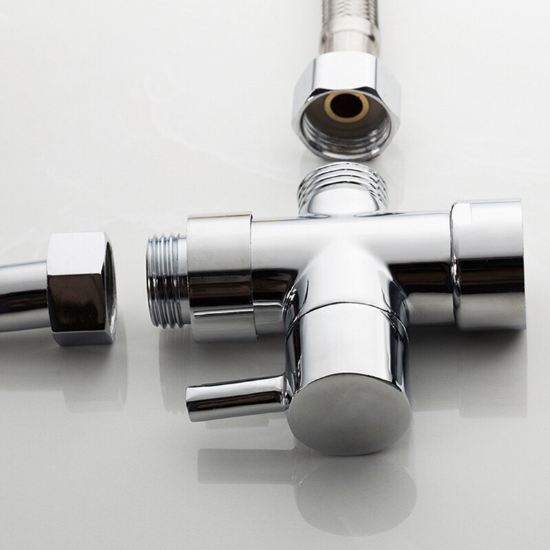 Three-Way Switch Diverter Durable One Inlet and Two Outlet Corner Valve Bathroom Toilet Shower Switch Valve