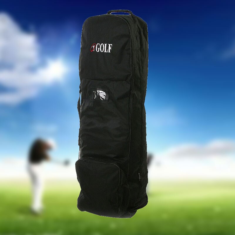 Flyrejser golf taske beskyttende bærende coverall cover holder med hjul